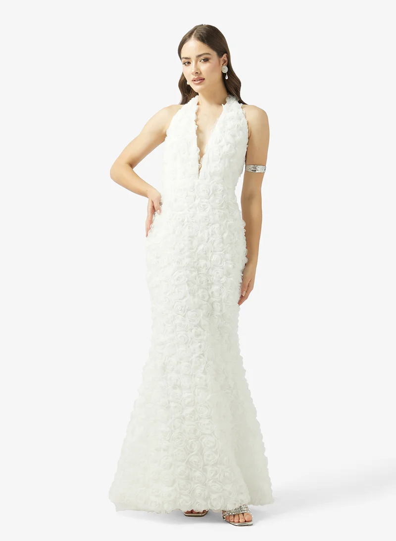 Ginger Boutique 3D Floral Applique Mermaid Dress